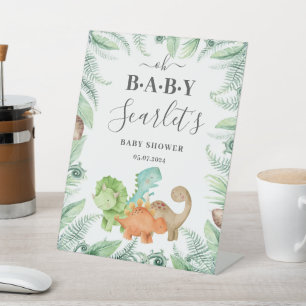 Dinosaurussen Baby shower Welkom Reclamebord Met Voetstuk