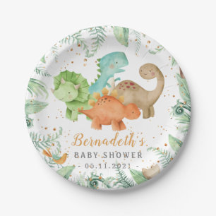 Dinosaurussen Borden van onbewerkt Baby shower Papieren Bordje