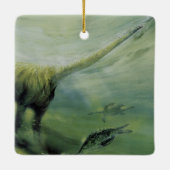 dinosaurussen, Brachiosaurus die zwemmen in de oc Keramisch Ornament (Achterkant)