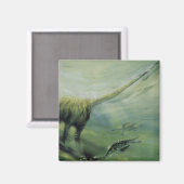  dinosaurussen, Brachiosaurus die zwemmen in de oc Magneet (Voorkant / Achterkant)