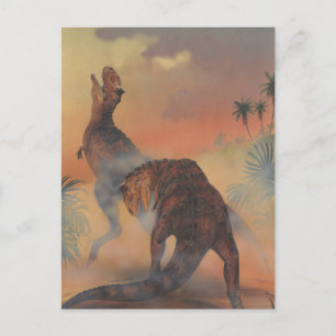 dinosaurussen, Carnotaurus Roaring in Oerwoud Briefkaart