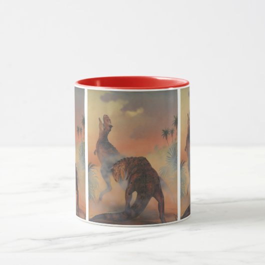 dinosaurussen, Carnotaurus Roaring in Oerwoud Mok (Midden)