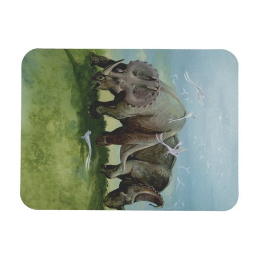 dinosaurussen, Centrosaurus Grazing in de weide Magneet (Horizontaal)