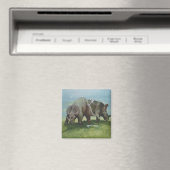  dinosaurussen, Centrosaurus Grazing in de weide Magneet (Insitu (Vaatwasser))