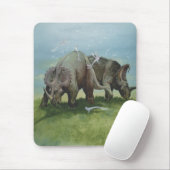  dinosaurussen, Centrosaurus Grazing in de weide Muismat (Met muis)