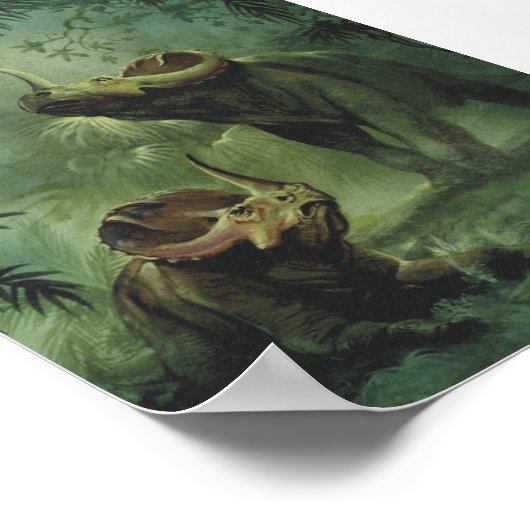  dinosaurussen, Centrosaurus in het Oerwoud Poster (Hoek)