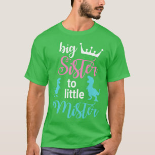 Dinosaurussen dansen samen een vrolijk grote zusje t-shirt