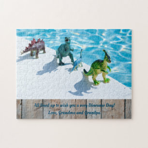 Dinosaurussen door zwembad Birthday Party Gift Legpuzzel