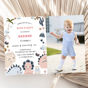 Dinosaurussen Eerste Verjaardag Dino Party Kaart