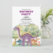 Dinosaurussen en bomen Kleurrijk 6e verjaardagsfee Kaart (Staand voorkant)