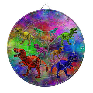 Dinosaurussen, gekleurd op voorgrond dartbord