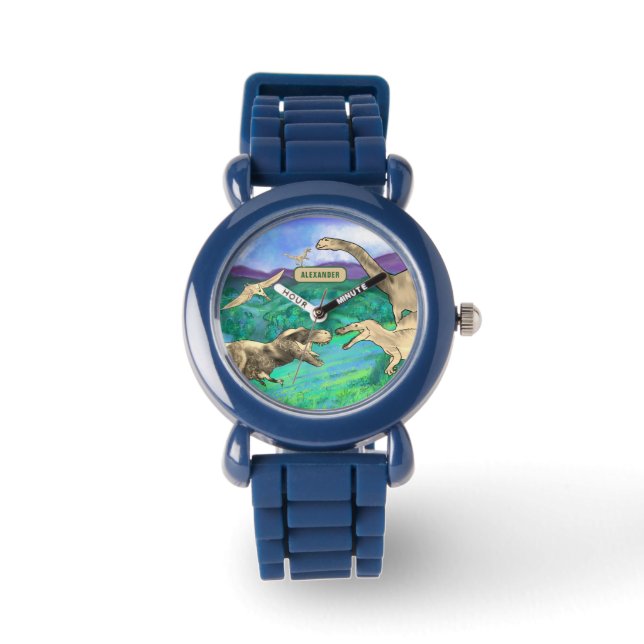 dinosaurussen gepersonaliseerd horloge (Voorkant)