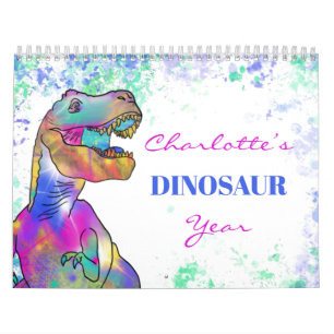 Dinosaurussen gepersonaliseerd kleurig kalender