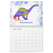 Dinosaurussen gepersonaliseerd kleurig kalender (Jan 2027)