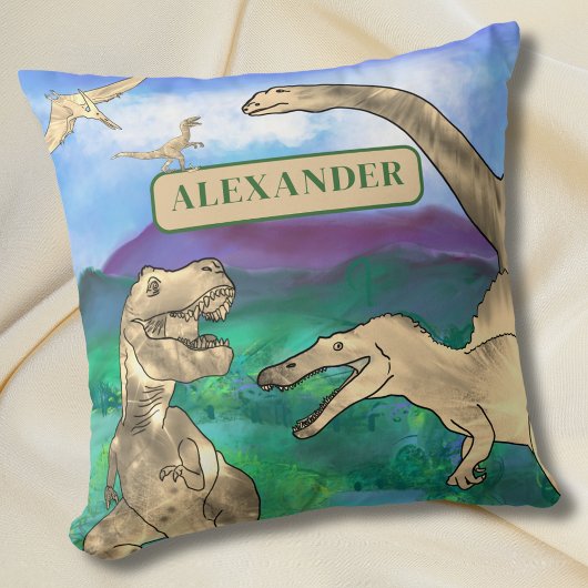dinosaurussen gepersonaliseerd kussen