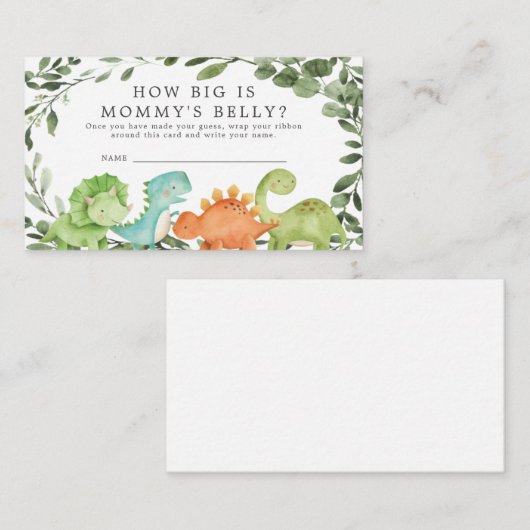 Dinosaurussen Hoe groot is mama's buik spel Kaart (Voorkant / Achterkant)