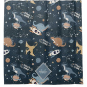 Dinosaurussen in de Kinder ruimte van het ruimtepa Douchegordijn (Voorkant)