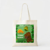 Dinosaurussen in de Oerwoud Custom Name Kind Schoo Tote Bag (Voorkant)