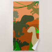 Dinosaurussen in de wilde natuur strandlaken (Voorkant)