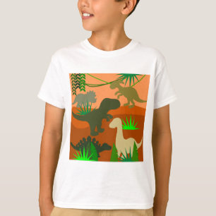 Dinosaurussen in de wilde natuur t-shirt