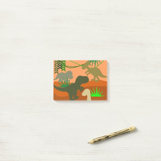 Dinosaurussen in de Wilde Post-it Notes (Op bureau)