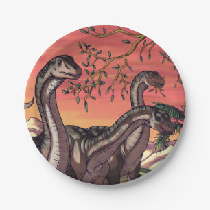Dinosaurussen in Dusk Papieren Bordje