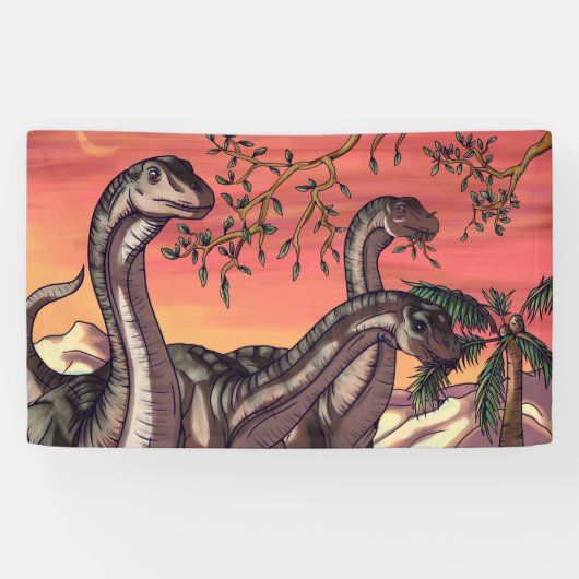 Dinosaurussen in Dusk Spandoek (Horizontaal)