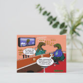 Dinosaurussen in een bar briefkaart (Staand voorkant)