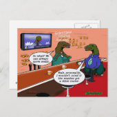 Dinosaurussen in een bar briefkaart (Voorkant / Achterkant)