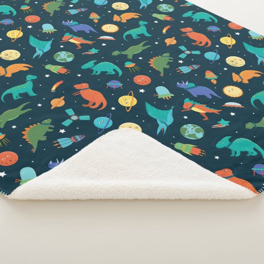 Dinosaurussen in ruimtecentrales sherpa deken (3/4)