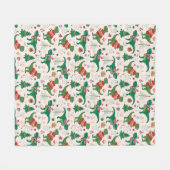 Dinosaurussen in Truien Kerstpatroon Fleece Deken (Voorkant (Horizontaal))