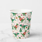 Dinosaurussen in Truien Kerstpatroon Papieren Bekers (Links)