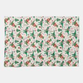 Dinosaurussen in Truien Kerstpatroon Theedoek (Horizontaal)