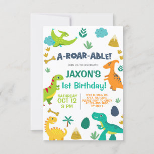 Dinosaurussen jongen a-roar-able 1e verjaardag uit kaart