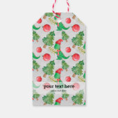 Dinosaurussen kerstpatroon cadeaulabel (Achterkant)