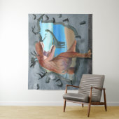 Dinosaurussen komen door wandkleed (In situ)