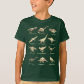 Dinosaurussen met namen t-shirt (Voorkant)