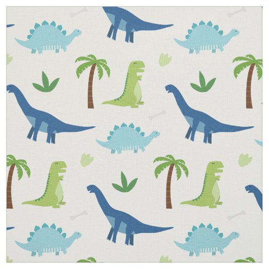 Dinosaurussen met T-Rex, Brachiosaurus, Stegosauru Stof (Swatch)