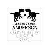Dinosaurussen retour adresstempel - Trouwdieren Rubberstempel (Afrduk)