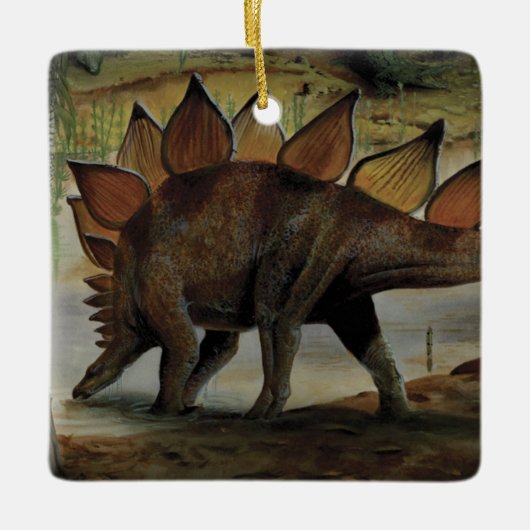 dinosaurussen, Stegosaurus, staart met pieken Keramisch Ornament (Voorkant)