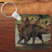  dinosaurussen, Stegosaurus, staart met pieken Sleutelhanger (Voorkant)
