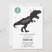 Dinosaurussen T-Rex Verjaardagsfeest Uitnodigen Kaart (Voorkant)