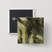  dinosaurussen, Torvosaurus en Brachiosaurus Vierkante Button 5,1 Cm (Voorkant /achterkant)