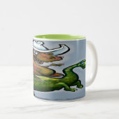 Dinosaurussen Two-Tone Coffee Mok (Voorkant rechts)