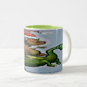 Dinosaurussen Two-Tone Coffee Mok (Voorkant rechts)