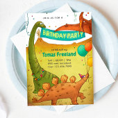 Dinosaurussen Verjaardagsfeest Kinder Jongen Kaart