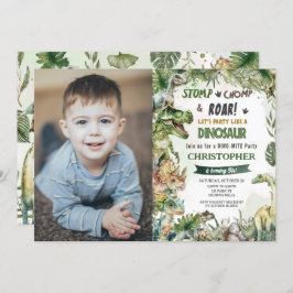 Dinosaurussen Verjaardagsfeest Stomp Chomp Roar Fo Kaart
