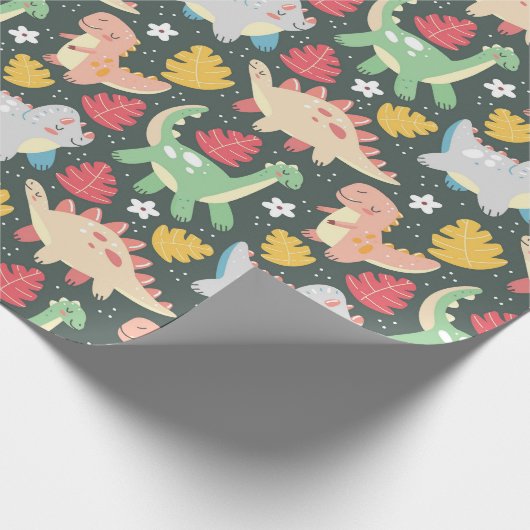 Dinosaurussen. Verpakkingspapier Cadeaupapier (Hoek)