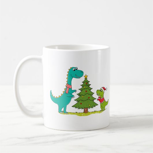Dinosaurussen vieren kerst koffiemok (Links)