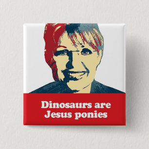 Dinosaurussen zijn Jezus pony's Vierkante Button 5,1 Cm